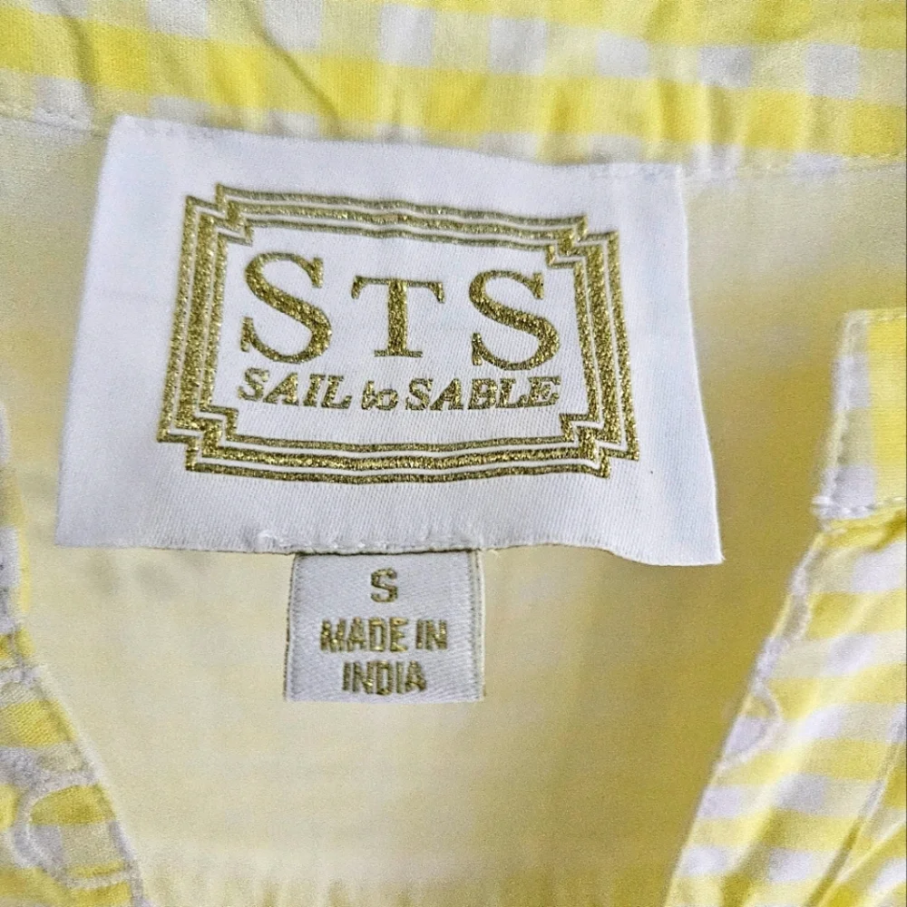 Sail To Sable Yellow Eyelet Tiered Dress STS